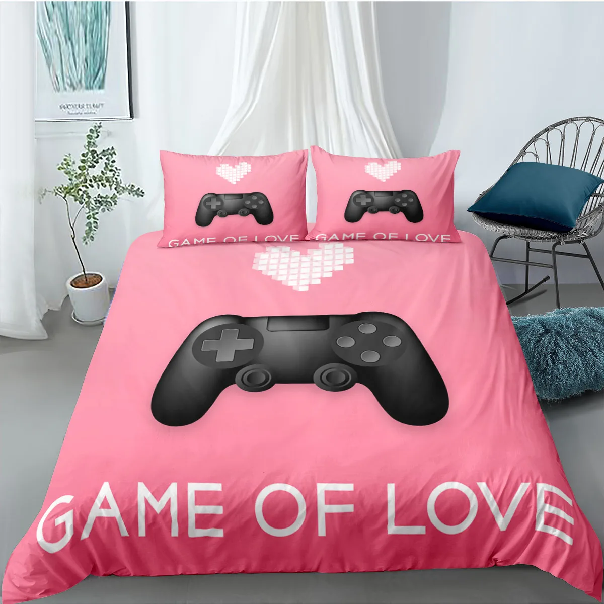 Gamer Bedding Sets for Boy,Gamepad Controller Duvet Cover Set King Size,Video Games Comforter Cover Teens Polyester Quilt
Gamer Bedding Sets for Boy,Gamepad Controller Duvet Cover Set King Size,Video Games Comforter Cover Teens Polyester Quilt