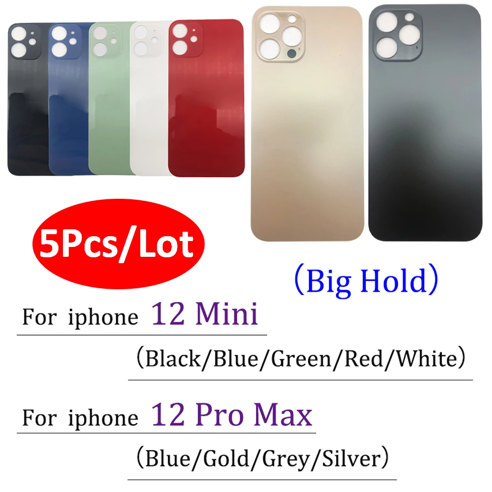 5 шт./лот, Новая Задняя стеклянная крышка с большим отверстием для Iphone 12 Pro Max 12 Mini, задняя крышка батарейного отсека
5 шт./лот, Новая Задняя стеклянная крышка с большим отверстием для Iphone 12 Pro Max 12 Mini, задняя крышка батарейного отсека