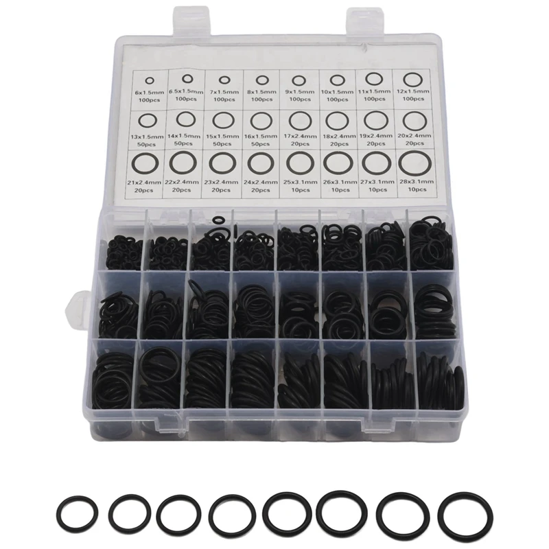 2400PCS Nitrile Rubber O Ring Set With Hook Tools NBR Seal Rings Gasket Oring Oil-Resistant Sealing O-Ring Kit
2400PCS Nitrile Rubber O Ring Set With Hook Tools NBR Seal Rings Gasket Oring Oil-Resistant Sealing O-Ring Kit