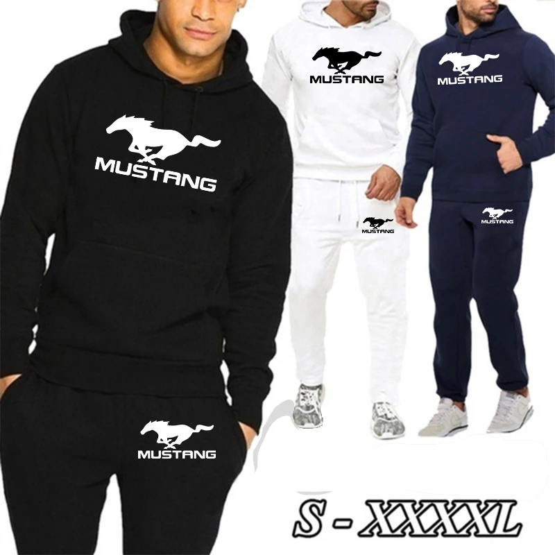 Men's Tracksuits MUSTANG Print Long Sleeve Sport Hoodie and Pants Spring Fall Solid Color Jogging Suit Golf Lovers Set for Male
Men's Tracksuits MUSTANG Print Long Sleeve Sport Hoodie and Pants Spring Fall Solid Color Jogging Suit Golf Lovers Set for Male