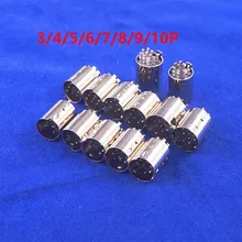 1000pcs Din Plug Male Connector 3 4 5 6 7 8 9 10 Pin Wire Solder Injection Rating 1A 110V 2A 12V Mini Circular DIN