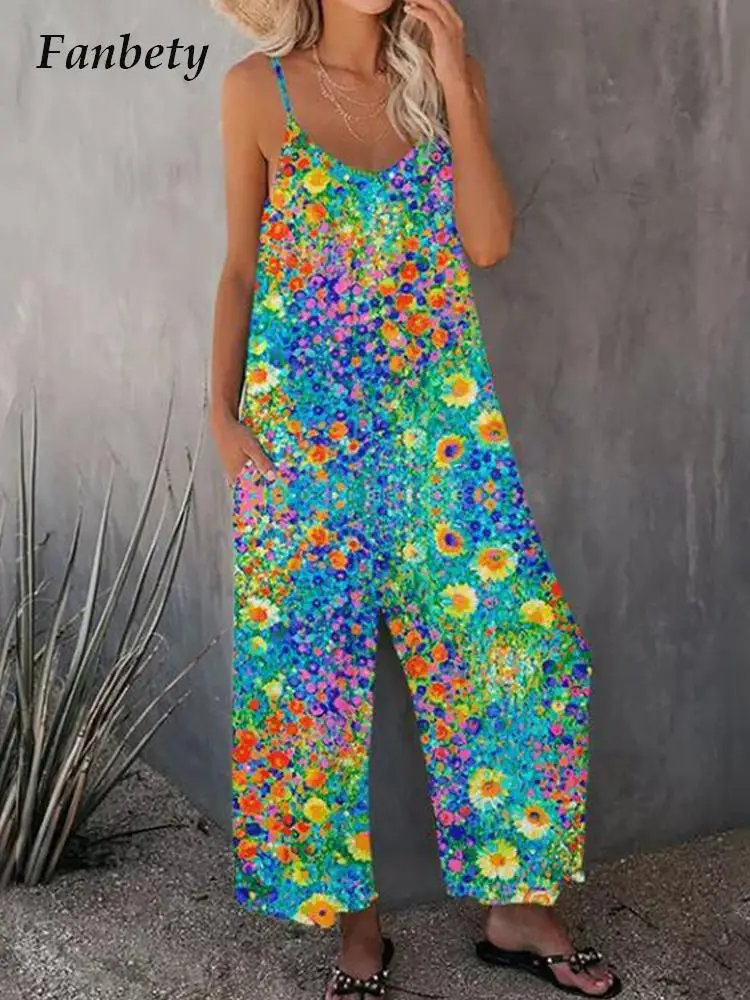 Summer Low Collar Loose Wide Leg Playsuit Bohemia Vintage Flowers Print Sling Romper Ladies Casual Beach Vacation Long Jumpsuits
Summer Low Collar Loose Wide Leg Playsuit Bohemia Vintage Flowers Print Sling Romper Ladies Casual Beach Vacation Long Jumpsuits