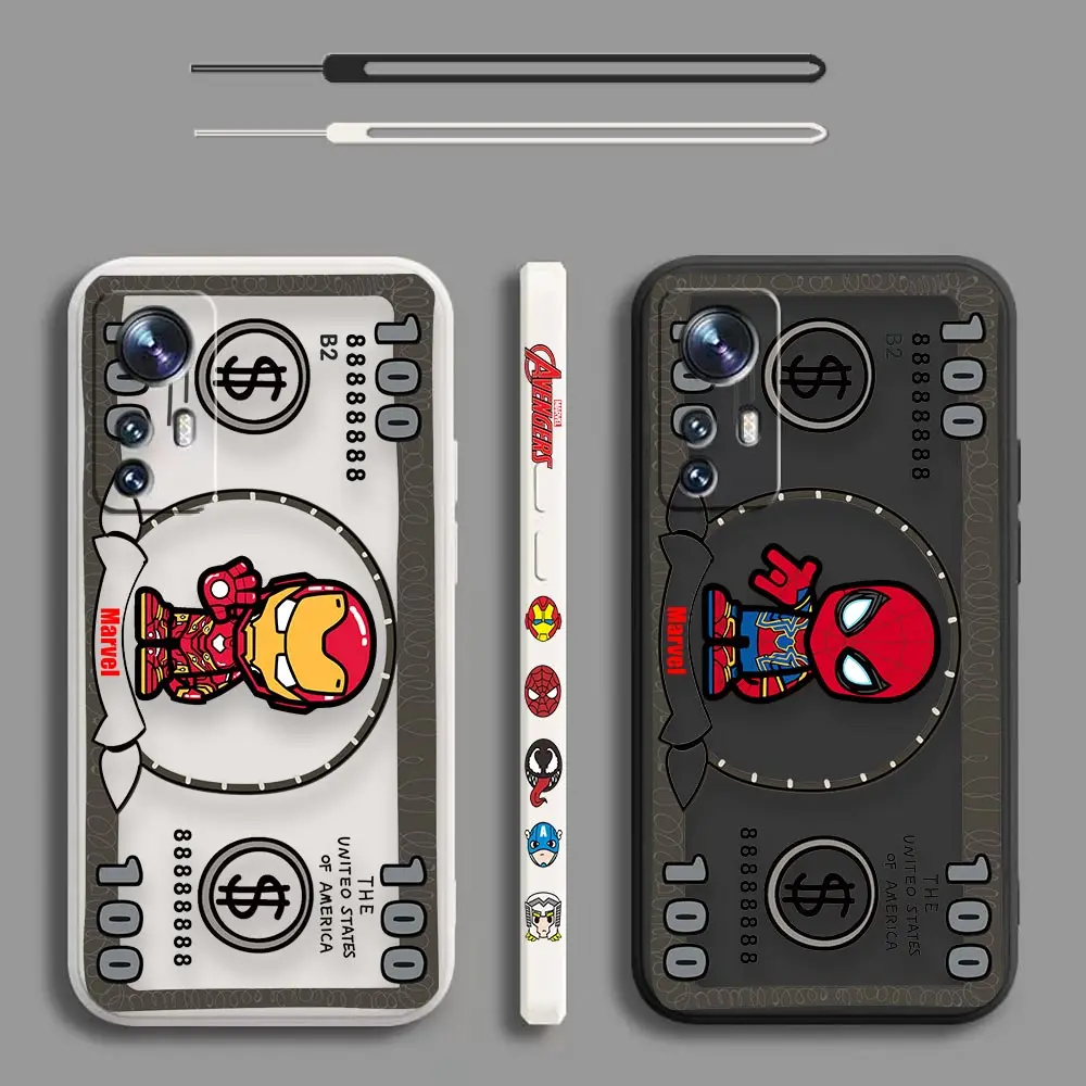 

Money Spider Man Iron Man Cartoon Case For Xiaomi Mi 12T 12 11 11T 10 10T 10S 9SE 9 CC9 8SE 8 A3 CC9E Lite Pro Ultra Tpro Funda