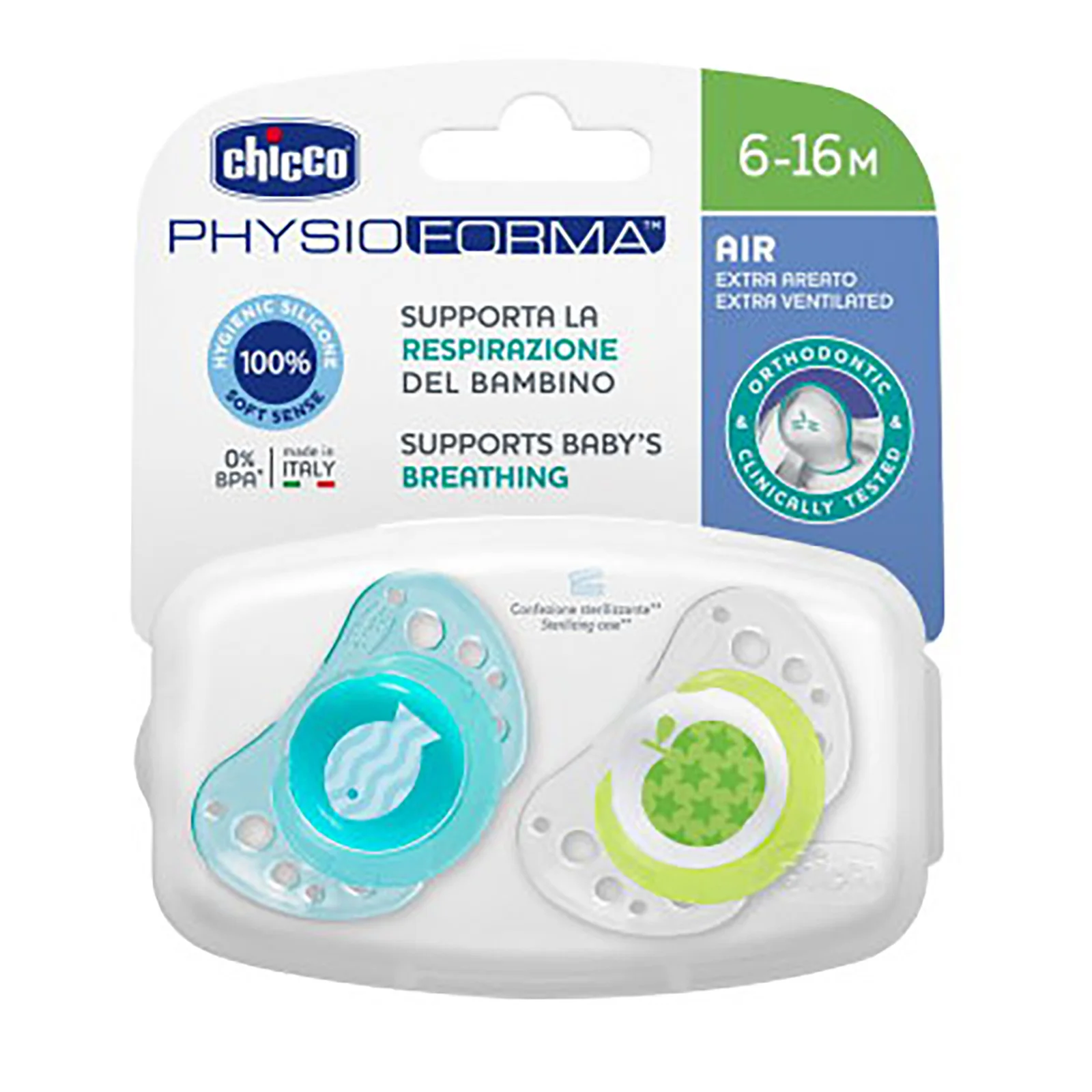 

ebebek Chicco Physio Comfort Pacifier For Boys 0-6 Months 2 Pcs