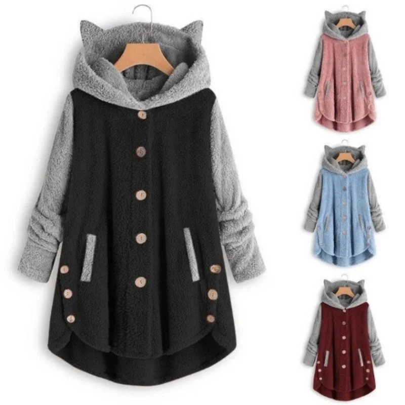 Fashion Kawaii Hoodie Harajuku Cute Cat Women Hoodies Sweatshirt Winter Warm Hooded Tops Loose Soft Patchwork Coat Lady Pajamas
Fashion Kawaii Hoodie Harajuku Cute Cat Women Hoodies Sweatshirt Winter Warm Hooded Tops Loose Soft Patchwork Coat Lady Pajamas
