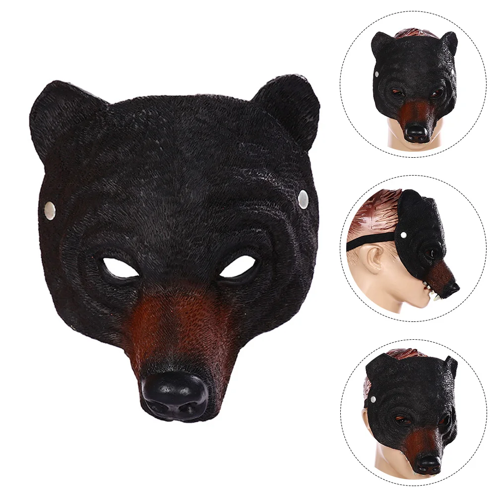 

Черная маска медведя, Детская Мужская маска Марди Гра оптом, искусственная кожа, украшения, искусственный костюм, Therian