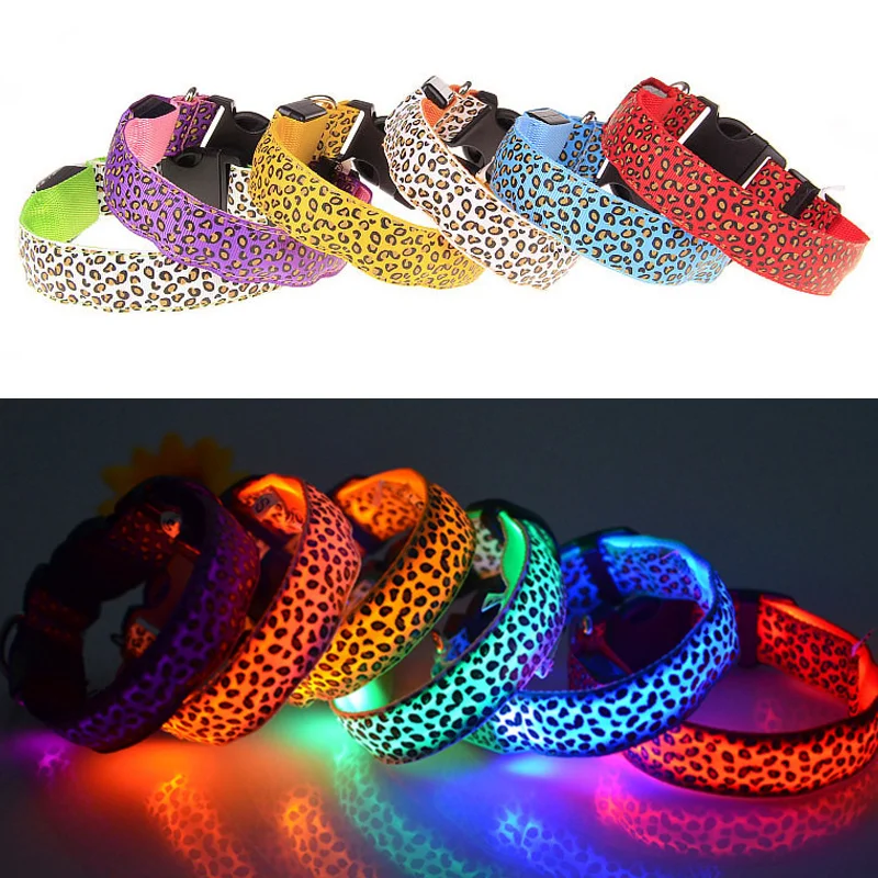 Leopard LED Dog Collar USB Chargeable Adjustable Glowing Collar For Dogs Pet Night Safety Nylon Collar Luminous LED Dog Collar
Leopard LED Dog Collar USB Chargeable Adjustable Glowing Collar For Dogs Pet Night Safety Nylon Collar Luminous LED Dog Collar