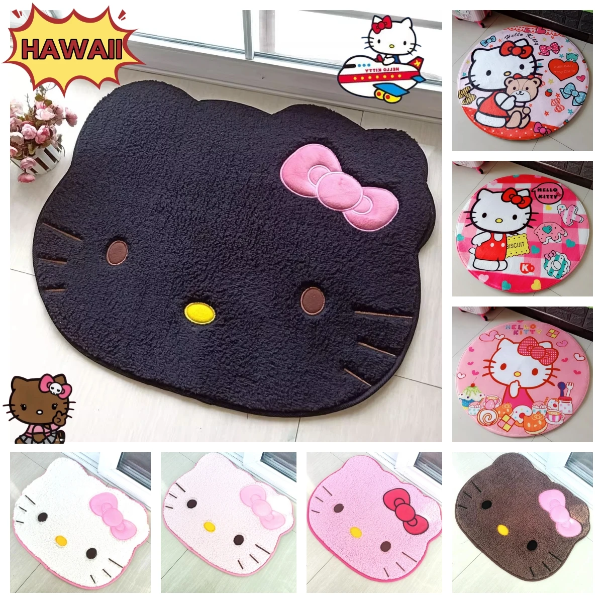 9 Styles Black Yellow Skin Hellokitty Hawaii Series Kawaii Bedroom Plush Carpet Anime Bathroom Absorbent Non Slip Door Mat Gifts
9 Styles Black Yellow Skin Hellokitty Hawaii Series Kawaii Bedroom Plush Carpet Anime Bathroom Absorbent Non Slip Door Mat Gifts
