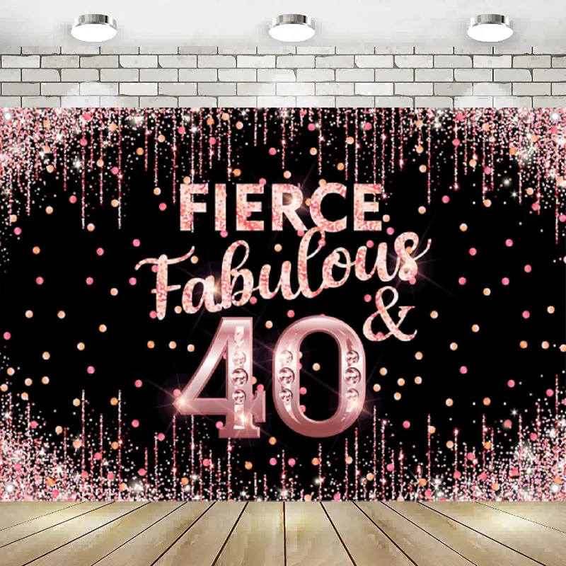 Happy 40th Birthday Backdrop Banner Fierce Fabulous Decor Background Rose Gold Pink Photography Party Poster Balloon Queen Ki
Happy 40th Birthday Backdrop Banner Fierce Fabulous Decor Background Rose Gold Pink Photography Party Poster Balloon Queen Ki