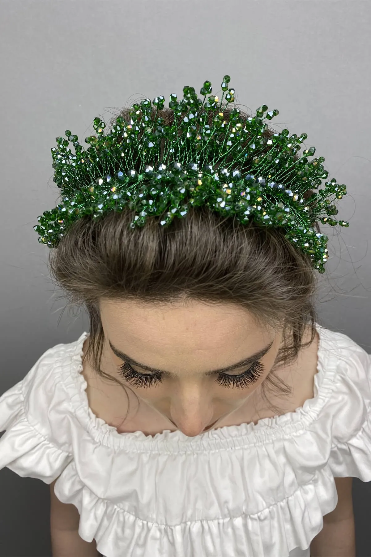 

Dark Green Sirius Crystal Stone Henna and Bridal Crown