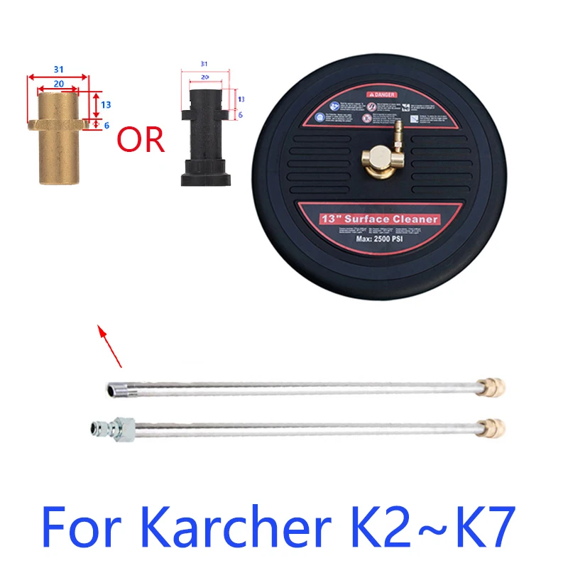 13‘’ Surface Cleaner for Karcher K2K3K4K5K6K7 High Pressure Washer 2500PSI Water Broom Scrubber Scrubbing Brush Road Cleaner
13‘’ Surface Cleaner for Karcher K2K3K4K5K6K7 High Pressure Washer 2500PSI Water Broom Scrubber Scrubbing Brush Road Cleaner