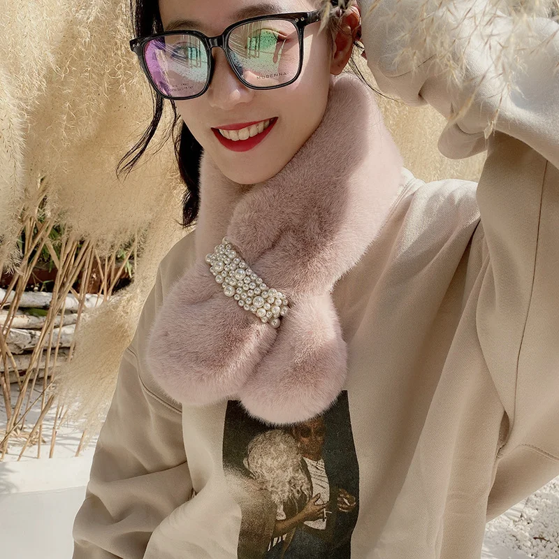 New Winter Thick Warm Imitation Rabbit Hair Neck Scarf Fashion Cutegirl Plush Pearl Imitation Fur Thick Cross Solid Color Scarf
New Winter Thick Warm Imitation Rabbit Hair Neck Scarf Fashion Cutegirl Plush Pearl Imitation Fur Thick Cross Solid Color Scarf