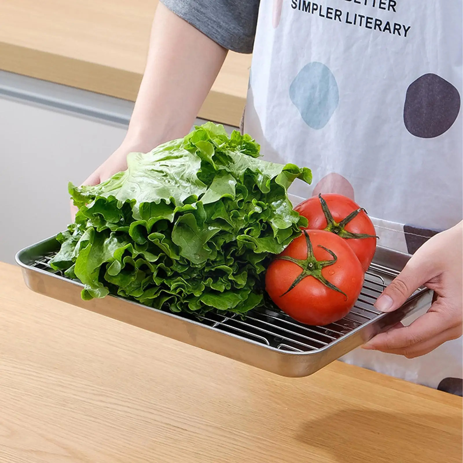 Steel Drain Grid Square Plate Tray Bakeware Oven Pan Grill Kitchen Drain Rack Grill BBQ C1T7
Steel Drain Grid Square Plate Tray Bakeware Oven Pan Grill Kitchen Drain Rack Grill BBQ C1T7