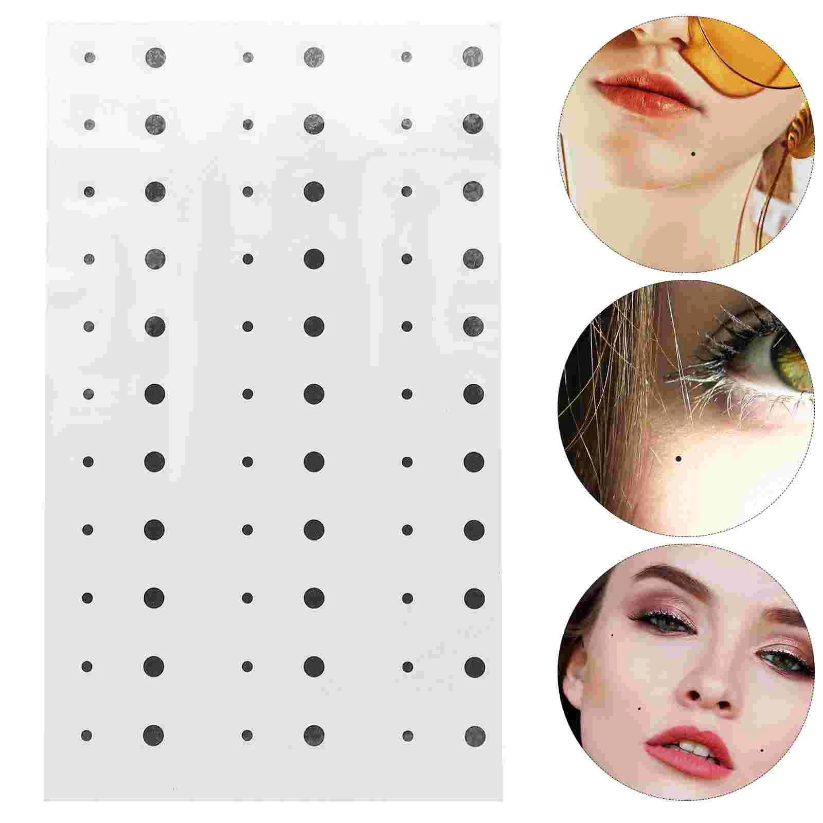 

30 Sheets Fake Mole Stickers Festival Accessory Face Makeup Decals Black Dot Rave Accessories False Women