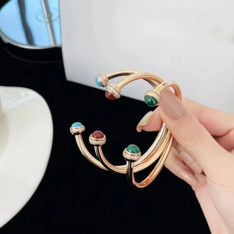 925 Sterling Silver Jewelry Luxury Brand Rose Gold Women Rotatable Gems Bangle Fine Malachite Agate Turquoise Bracelet
925 Sterling Silver Jewelry Luxury Brand Rose Gold Women Rotatable Gems Bangle Fine Malachite Agate Turquoise Bracelet