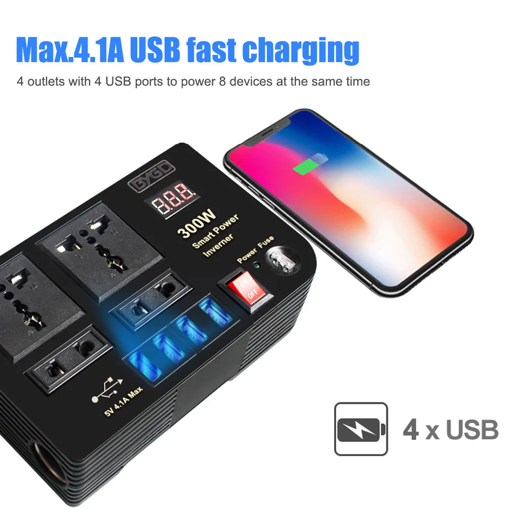 Автомобильный мобильный инвертор мощности 300 Вт, адаптер USB, конвертер мощности, зарядное устройство, используемое для всех стандартных ком...
Автомобильный мобильный инвертор мощности 300 Вт, адаптер USB, конвертер мощности, зарядное устройство, используемое для всех стандартных ком...