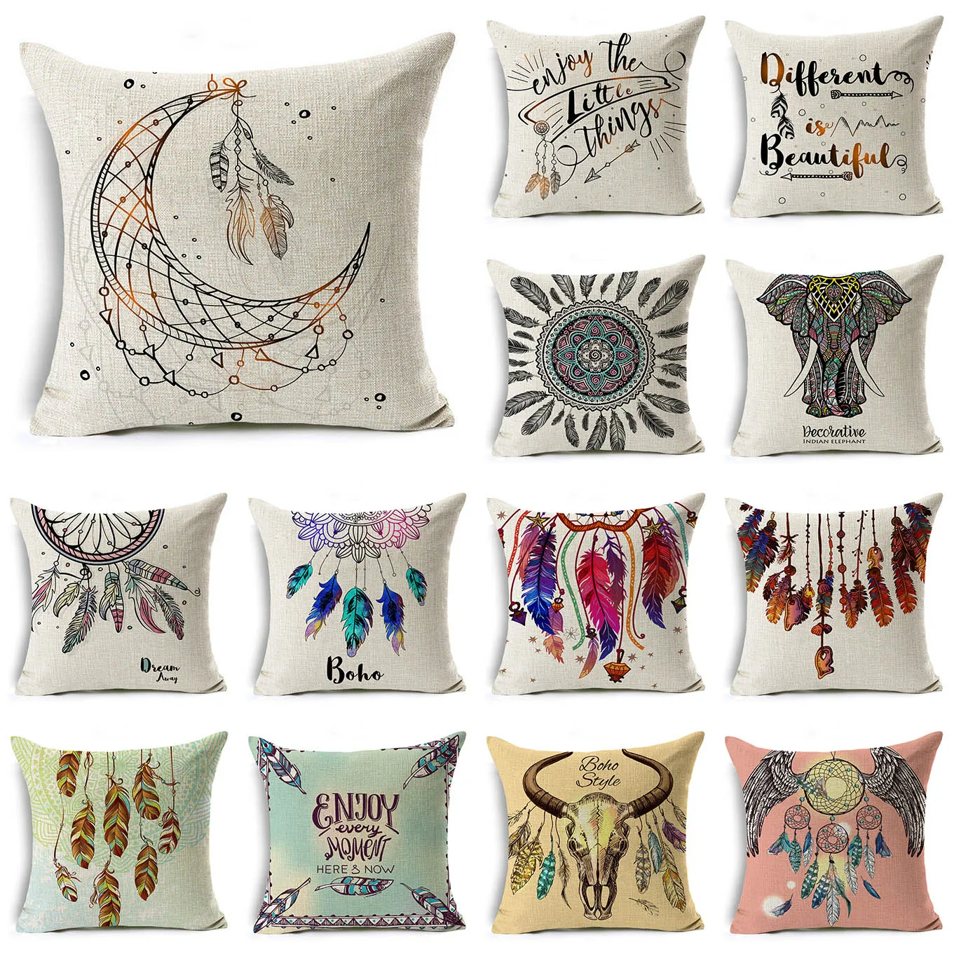 Mandala Bohemian Yoga Moon Pillowcase Yellow Colorful Feather Cushion Cover 45x45cm Home Decoration Modern Pillow Case Covers 
Mandala Bohemian Yoga Moon Pillowcase Yellow Colorful Feather Cushion Cover 45x45cm Home Decoration Modern Pillow Case Covers