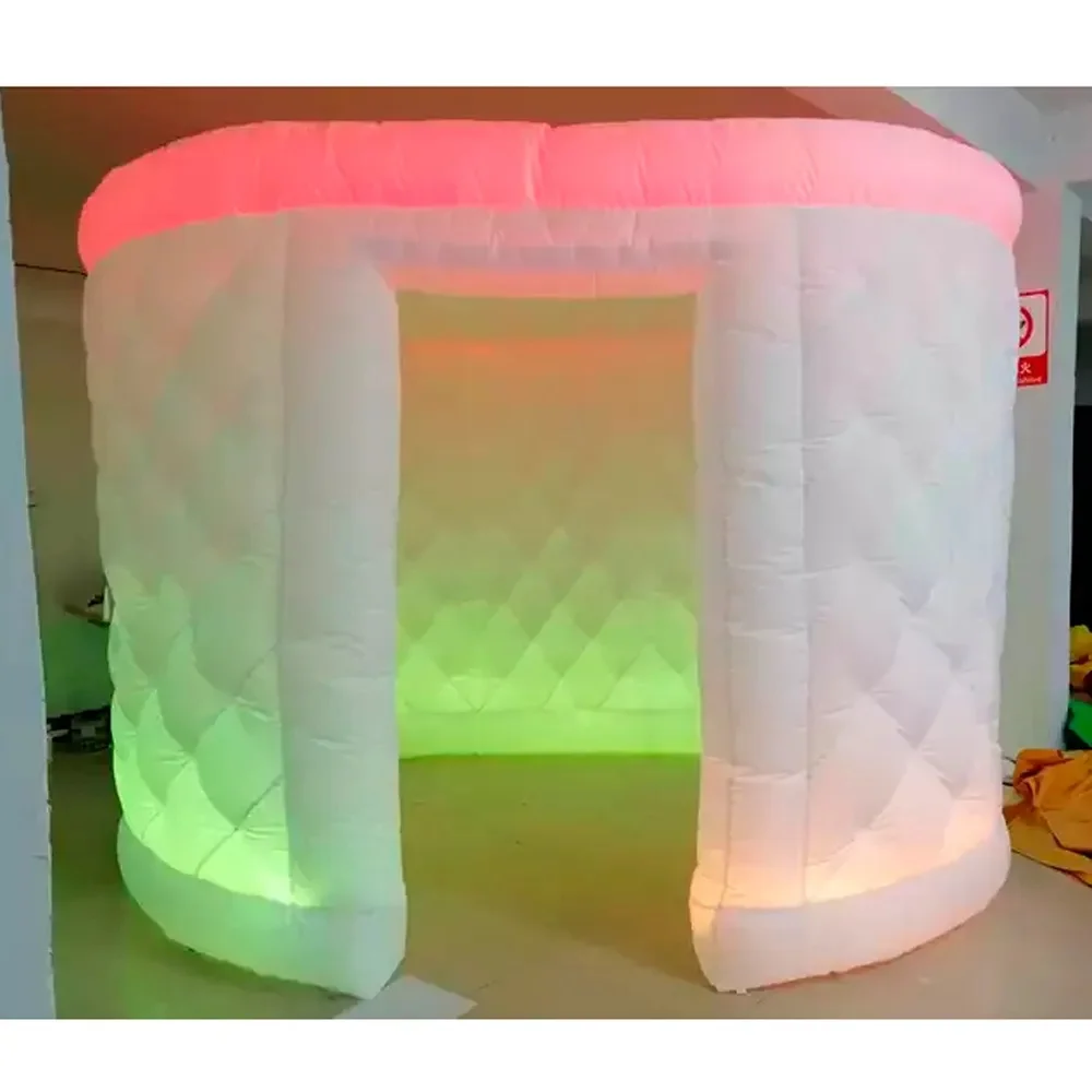 White Oval Inflatable Photo Booth Enclosure with Led Lighting 2 doors backdrop wall for wedding party
White Oval Inflatable Photo Booth Enclosure with Led Lighting 2 doors backdrop wall for wedding party