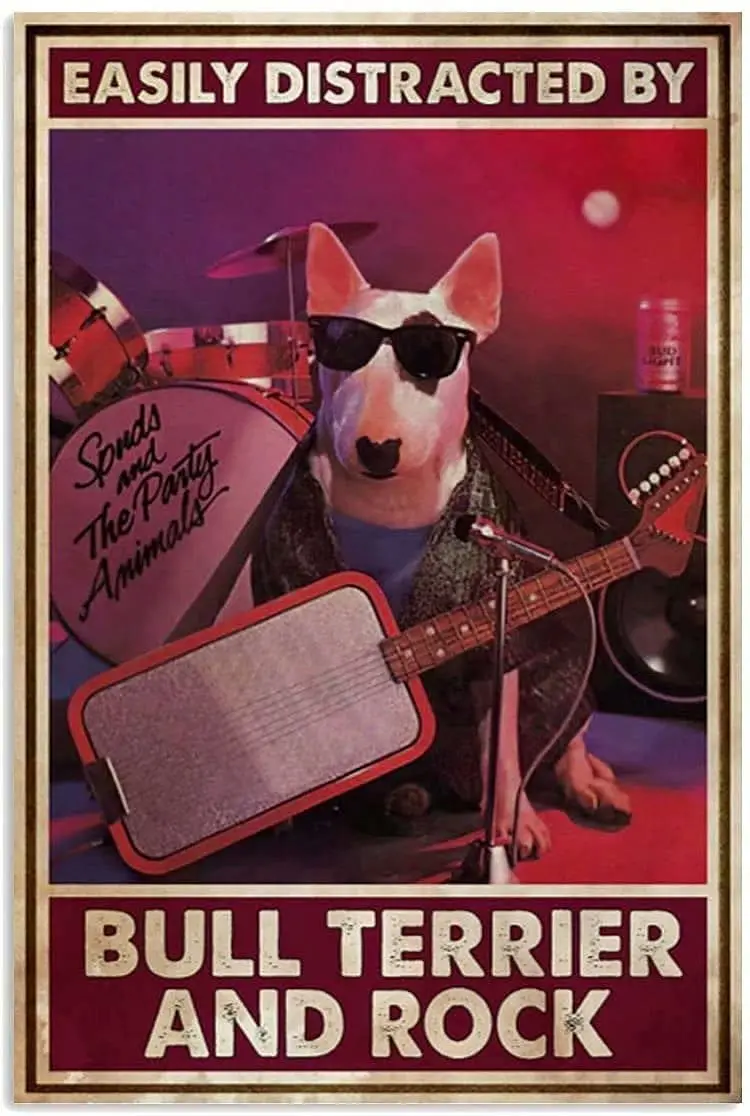 Металлический знак для собаки Rock Bull Terrier, легко отвлекается бультерьером и рок, Ретро Декор для стен дома, бара, спальни, кафе, паба
Металлический знак для собаки Rock Bull Terrier, легко отвлекается бультерьером и рок, Ретро Декор для стен дома, бара, спальни, кафе, паба