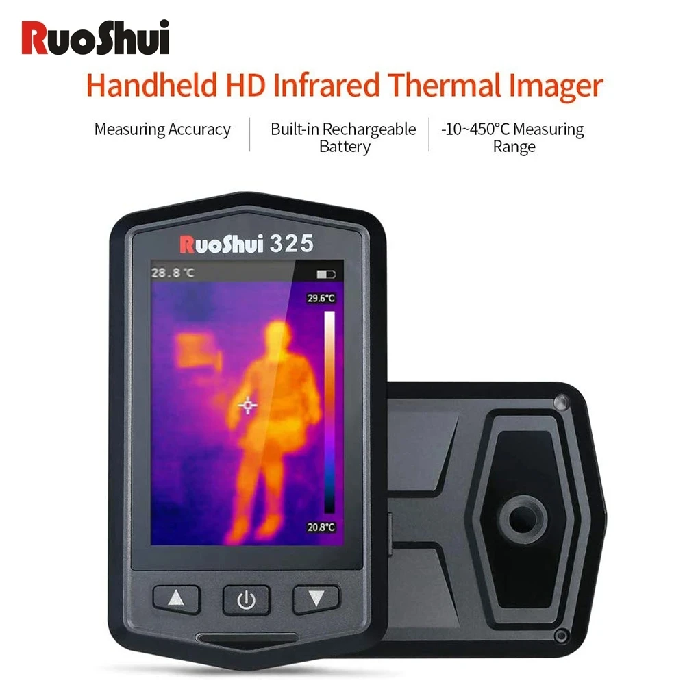 RuoShui 325 Infrared Thermal Imager Pocket HD Thermal Camera Infrared Thermometer Multifunction Imaging Device Digital IR Imager 
RuoShui 325 Infrared Thermal Imager Pocket HD Thermal Camera Infrared Thermometer Multifunction Imaging Device Digital IR Imager