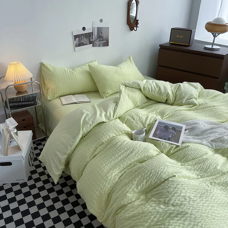 Green Bedding Set Home Textiles Gentle Girls Duvet Cover Sets Quilt Cover Bed Flat Sheet Pillowcase Sets Bubble Muslin Morandi
Green Bedding Set Home Textiles Gentle Girls Duvet Cover Sets Quilt Cover Bed Flat Sheet Pillowcase Sets Bubble Muslin Morandi