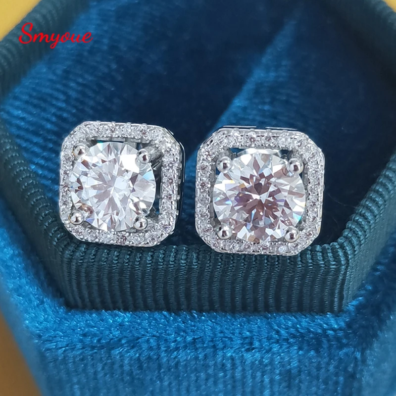 Smyoue Single 1ct 6.5mm Moissanite Stud Earrings for Women Round Cut S925 Silver Luxury Square Jewelry Lab Diamond Earring Gift
Smyoue Single 1ct 6.5mm Moissanite Stud Earrings for Women Round Cut S925 Silver Luxury Square Jewelry Lab Diamond Earring Gift