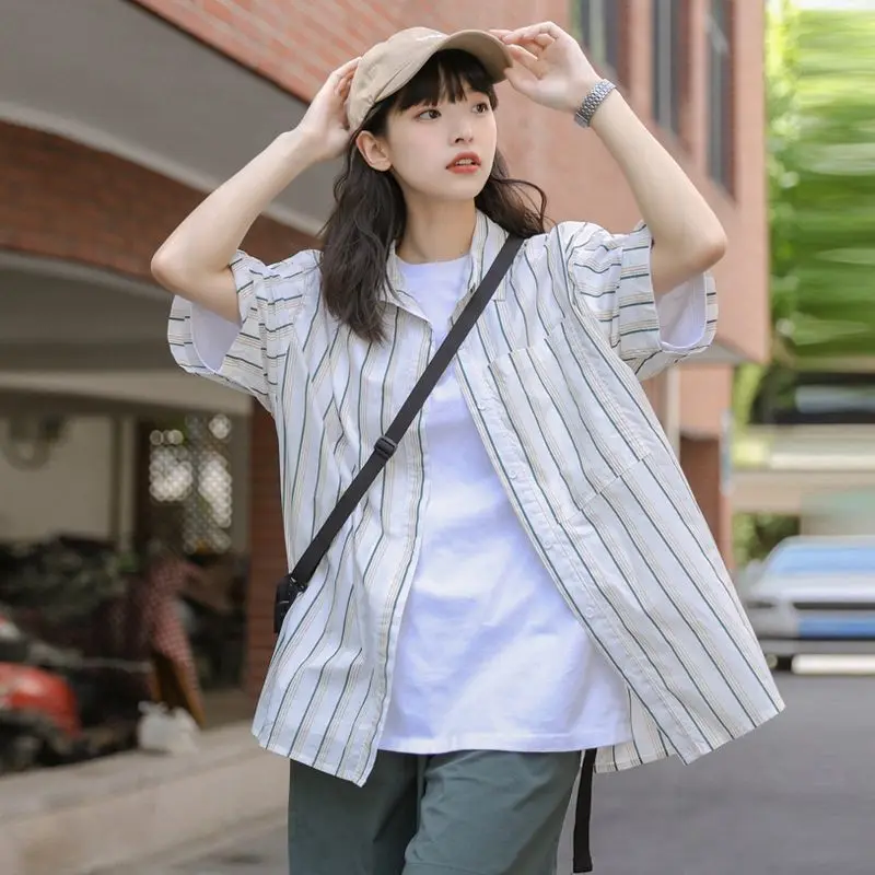 Short Sleeve Shirts Fashion Woman Blouse 2023 Stripes Aesthetic Women's Blouses Clothes Tops Summer Harajuku Tunic Youth Shirt
Short Sleeve Shirts Fashion Woman Blouse 2023 Stripes Aesthetic Women's Blouses Clothes Tops Summer Harajuku Tunic Youth Shirt