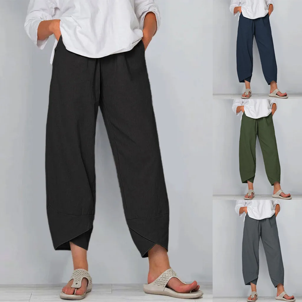 Loose Women Straight Summer Pants High Casual Waist Long Solid Cotton Pants Summer Pants Women Casual
Loose Women Straight Summer Pants High Casual Waist Long Solid Cotton Pants Summer Pants Women Casual