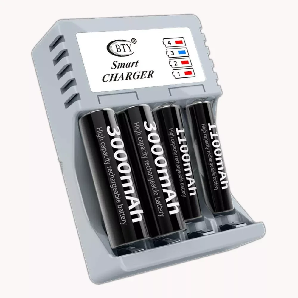 Universal Charger AA And AAA Rechargeable 4Ports NiMH NiCd Batteries Charger Smart Travel Charger No.5 No.7 Battery Charger
Universal Charger AA And AAA Rechargeable 4Ports NiMH NiCd Batteries Charger Smart Travel Charger No.5 No.7 Battery Charger