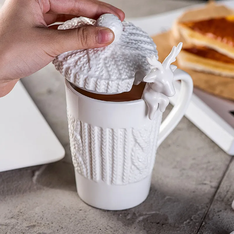 Classical White Cup Christmas Gift Embossed Pocelain Stoup New Year's Present Mug Deer Pattern Coffee Cups Cover Drink Tableware
Classical White Cup Christmas Gift Embossed Pocelain Stoup New Year's Present Mug Deer Pattern Coffee Cups Cover Drink Tableware
