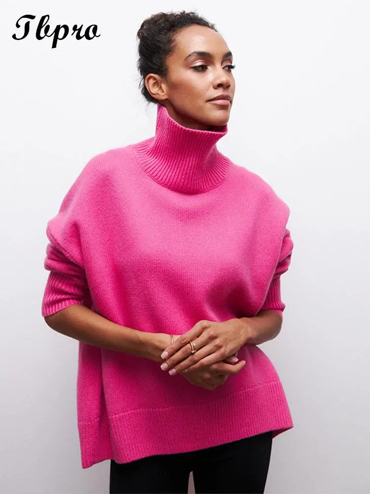 Knit Mock Neck Sweater For Women Solid Color Loose Thick Pullover Knitwears 2023 Winter Fashion Female Casual Oversized Jumper
Knit Mock Neck Sweater For Women Solid Color Loose Thick Pullover Knitwears 2023 Winter Fashion Female Casual Oversized Jumper