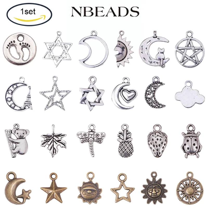 

NBEADS 1Set Rosary Pendant Sets Tibetan Style Alloy Cross Pendants Oval with Virgin Mary Links Antique Silver