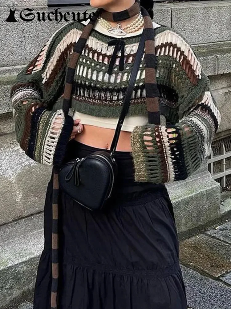 y2k Stripe Hollow Out Fishnet Sweaters Smock Crop Tops Women Fairycore Oversize Sweater Grunge Goth Cloth свитер сетка
y2k Stripe Hollow Out Fishnet Sweaters Smock Crop Tops Women Fairycore Oversize Sweater Grunge Goth Cloth свитер сетка