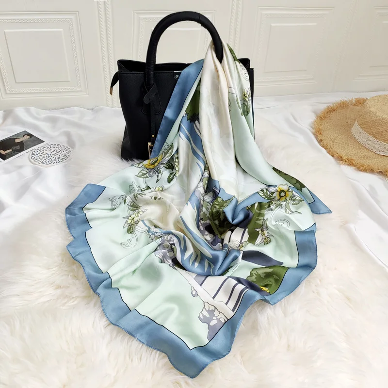 Sqaure Beach Shawls Wraps Bandana Head Scarfs Women Fashion Kerchief Hijab Scarves 90*90CM Elegant Headband Silk Feel Neck Scarf
Sqaure Beach Shawls Wraps Bandana Head Scarfs Women Fashion Kerchief Hijab Scarves 90*90CM Elegant Headband Silk Feel Neck Scarf