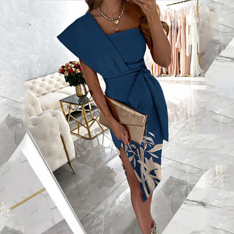 Sexy One-Shoulder Slit Sequin Bodycon Dress Elegant Sashes Lace-up Solid Midi Dress Summer Women Solid Party Dress Vestidos
Sexy One-Shoulder Slit Sequin Bodycon Dress Elegant Sashes Lace-up Solid Midi Dress Summer Women Solid Party Dress Vestidos
