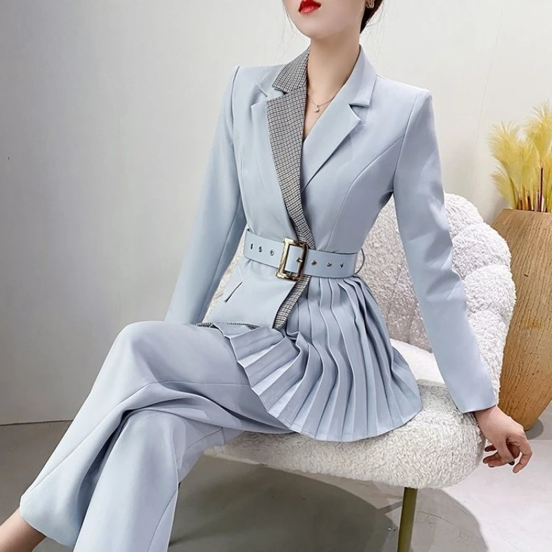 Two Piece Sets Women Outfits Winter Temperament fashion Blazers and High Waist Pants Ladies Professional Elegant Outfits G557
Two Piece Sets Women Outfits Winter Temperament fashion Blazers and High Waist Pants Ladies Professional Elegant Outfits G557