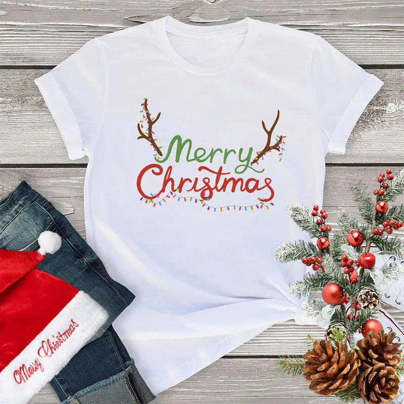Women T Shirts Cartoon Christmas Printing Tee Clothes Lady 90s Summer Casual Fashion Tshirts Simple Female Tops Basic T-shirt
Women T Shirts Cartoon Christmas Printing Tee Clothes Lady 90s Summer Casual Fashion Tshirts Simple Female Tops Basic T-shirt