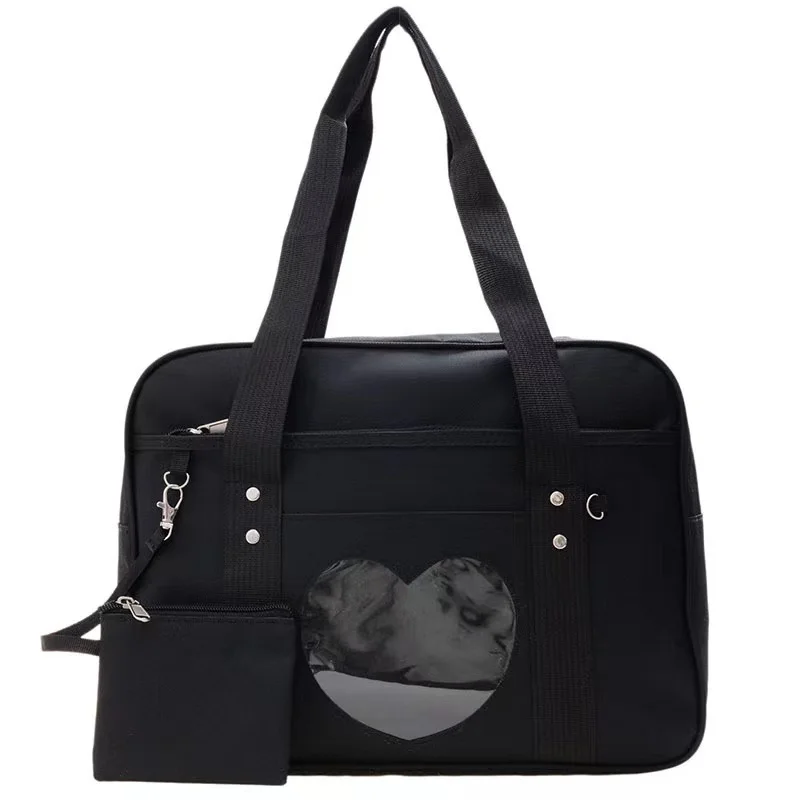 New Women Shoulder Handbags Cute Transparent Love Heart Patchwork Canvas Tote Ladies Casual Large Capacity Shoulder Bags
New Women Shoulder Handbags Cute Transparent Love Heart Patchwork Canvas Tote Ladies Casual Large Capacity Shoulder Bags