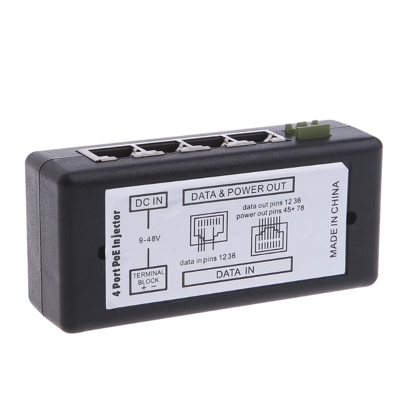 Инжектор POE с 4 портами для IP-камер видеонаблюдения адаптер питания Power Over Ethernet |