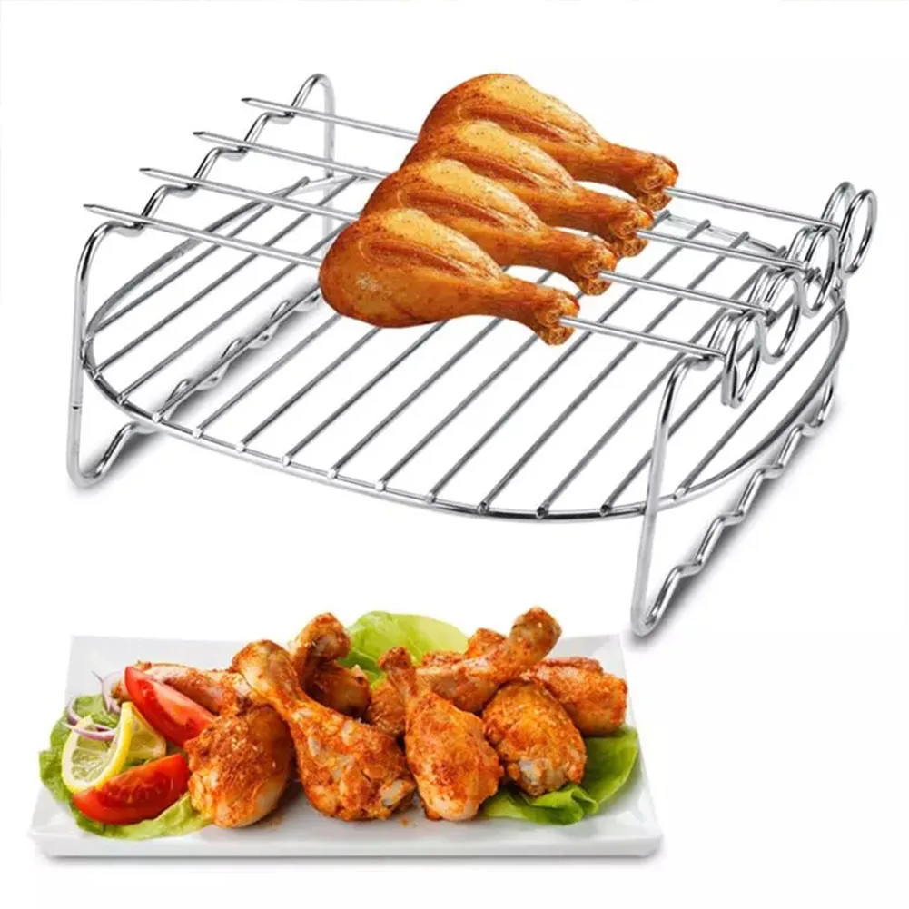 Baking Tray Skewers Air Fryer Stainless Steel Holder BBQ Barbecue Rack Double Layer Grill Barbecue Kitchen Tools
Baking Tray Skewers Air Fryer Stainless Steel Holder BBQ Barbecue Rack Double Layer Grill Barbecue Kitchen Tools