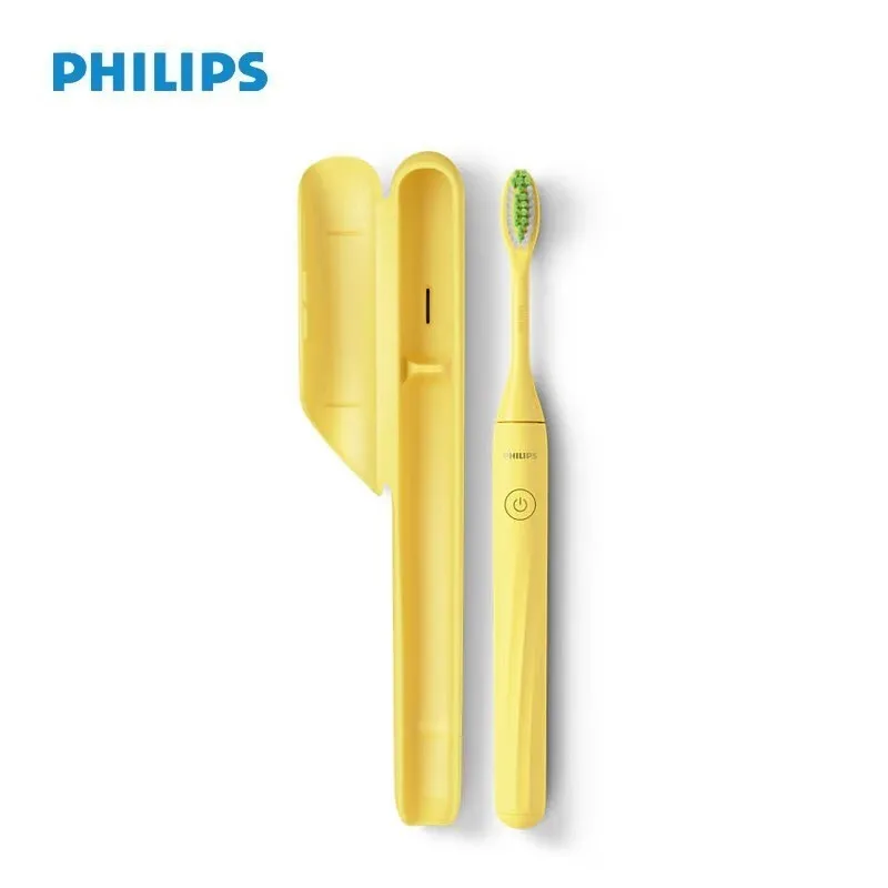 

Philips One By Sonicare Battery Toothbrush 2 Minutes Timer Sonic Tooth Brush Waterproof IPX7 with Sleek Travel Case Hy1100