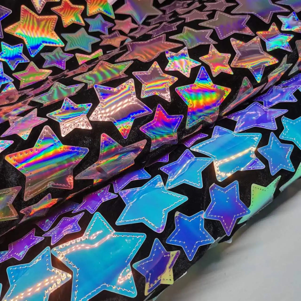 Shiny Holographic Magic Laser Embroidery Geometric Stitching Sequin Velvet Craft Fabric
Shiny Holographic Magic Laser Embroidery Geometric Stitching Sequin Velvet Craft Fabric