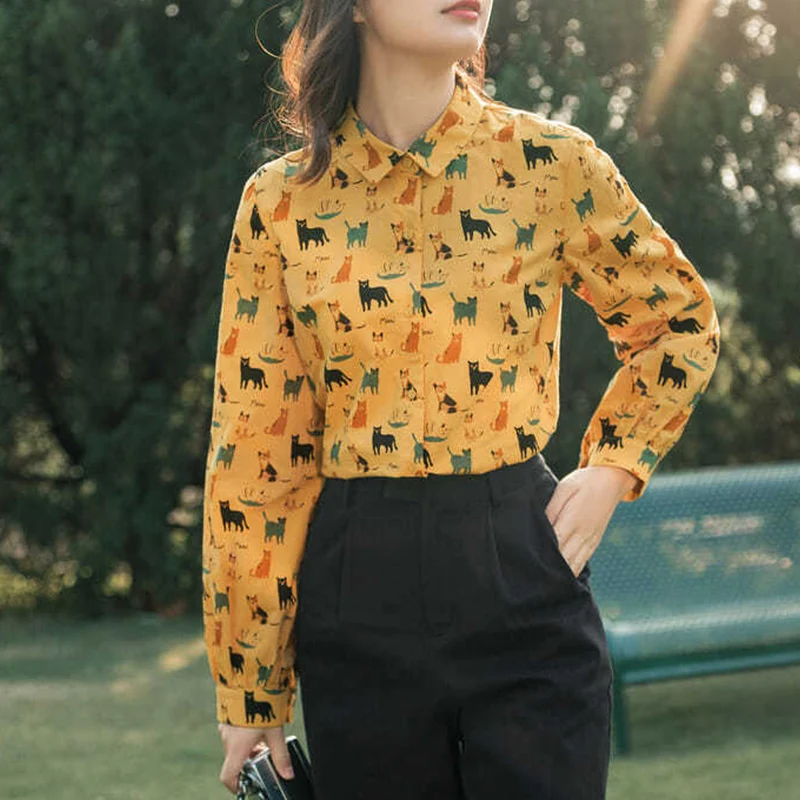 College Casual Shirt Female Wear Versatile Spring New Fashion Printed Vintage Long Sleeve Shirts for Women Blouses Tops
College Casual Shirt Female Wear Versatile Spring New Fashion Printed Vintage Long Sleeve Shirts for Women Blouses Tops