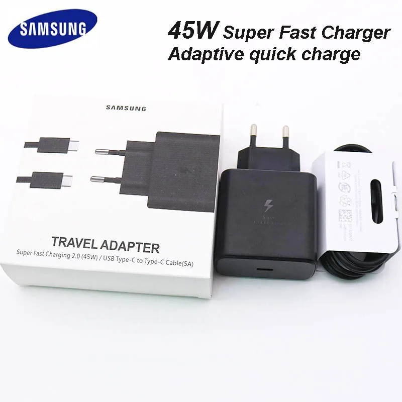 Original 45W Samsung S20 Super Fast Charger Adaptive quick charge type C to type-c cable for galaxy s10 a50 a51 s8 note 10 9 8
Original 45W Samsung S20 Super Fast Charger Adaptive quick charge type C to type-c cable for galaxy s10 a50 a51 s8 note 10 9 8
