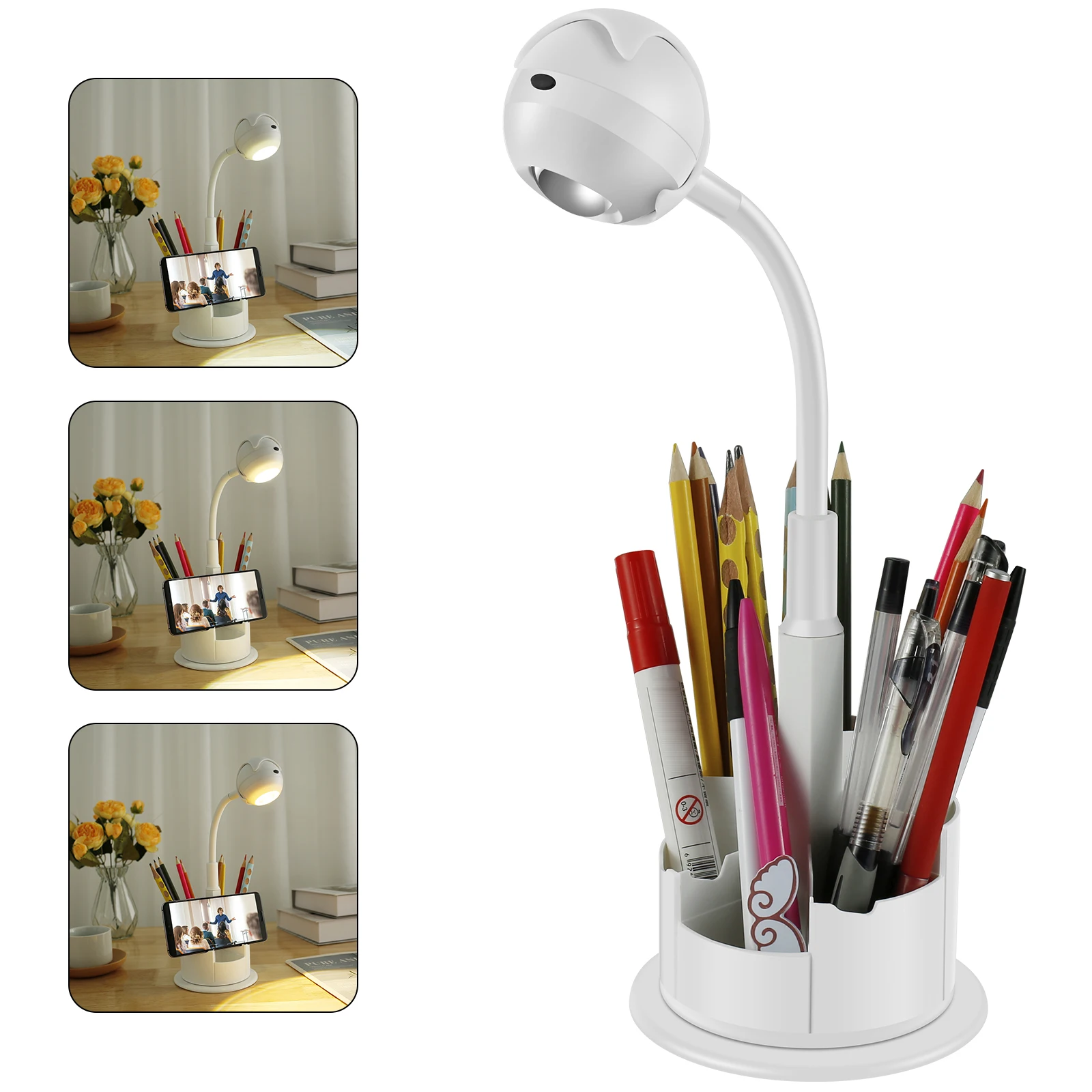 Pen Holder Table Lamp 4 Mode Dimmable Desk Lamp with Pen Holder Multifunctional Phone Holder Lamp LED Study Lamp Flexible Swing
Pen Holder Table Lamp 4 Mode Dimmable Desk Lamp with Pen Holder Multifunctional Phone Holder Lamp LED Study Lamp Flexible Swing