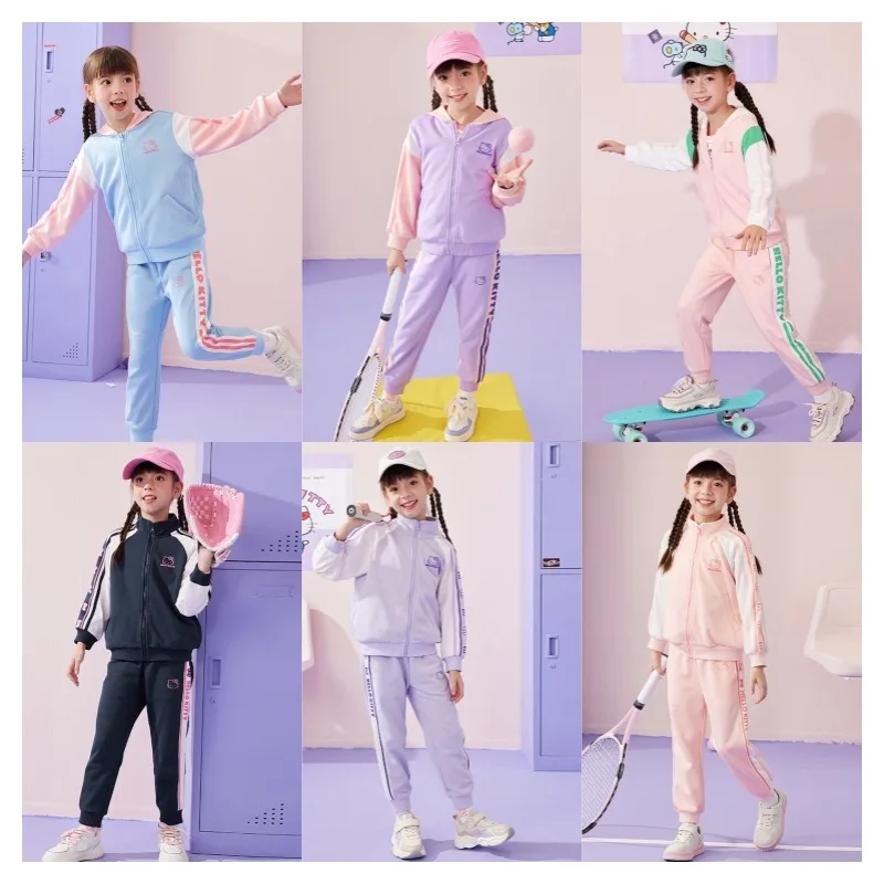Sanrios Hellokittys Cartoon Printing Children Clothing Anime Girls Coat Trousers Suit Cute Casual Sportwear Baseball Uniform Set
Sanrios Hellokittys Cartoon Printing Children Clothing Anime Girls Coat Trousers Suit Cute Casual Sportwear Baseball Uniform Set