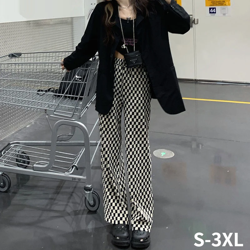 Women Baggy Harajuku Vintage 2022 Spring High Waist Trousers Streetwear Casual Fashion Hot Sale Ladies Soft Plaid Wide Leg Pants
Women Baggy Harajuku Vintage 2022 Spring High Waist Trousers Streetwear Casual Fashion Hot Sale Ladies Soft Plaid Wide Leg Pants