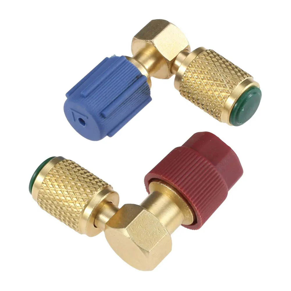 Quick Coupler Valve A/C 90° Fitting High/Low R-12 To R-134A Retrofit Adapter Blue(Low) / Red(High) Side Quick Coupler With Cap
Quick Coupler Valve A/C 90° Fitting High/Low R-12 To R-134A Retrofit Adapter Blue(Low) / Red(High) Side Quick Coupler With Cap