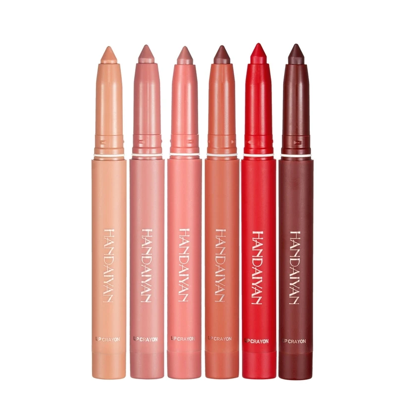 

HANDAIYAN 6Pcs Matte Lipsticks Lips Crayon Creamy Long Lasting Lipstick with Precision Applicator Lipstick Lip Liner Set