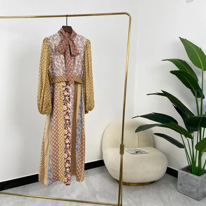 2022 Summer High Quality Women Fashion A-line Patchwork Paisley Print Half High Collar Mid-calf Dresses with Sashes
2022 Summer High Quality Women Fashion A-line Patchwork Paisley Print Half High Collar Mid-calf Dresses with Sashes